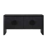 Black Grasscloth 4-Door Cabinet by Uttermost Williams