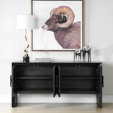 Black Grasscloth 4-Door Cabinet by Uttermost Williams, alternate view 12