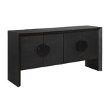 Black Grasscloth 4-Door Cabinet by Uttermost Williams, alternate view 3