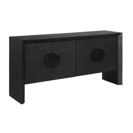 Black Grasscloth 4-Door Cabinet by Uttermost Williams, alternate view 3