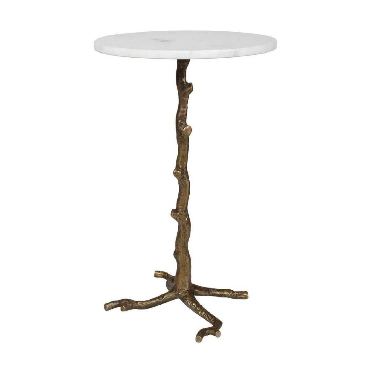 Round White Marble Accent Table by Uttermost Calais