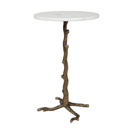 Round White Marble Accent Table by Uttermost Calais