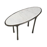 White Marble Oval Accent Table by Uttermost Ata, alternate view 4