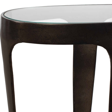 Bronze Framed Glass Accent Table by Uttermost Coronado, alternate view 4