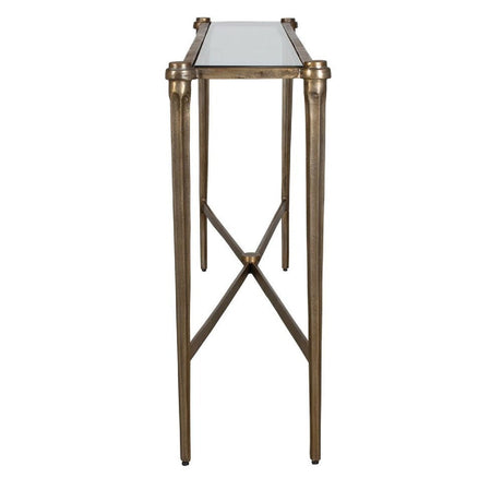 Antique Brass Framed Console Table by Uttermost Amara, alternate view 4