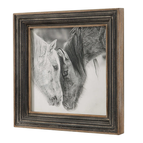 Modern European furniture - Black & White Horses Art Print - www.oroa.com
