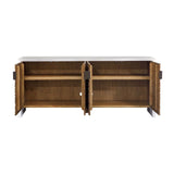 Carved Mindi Wood 4-Door Cabinet by Uttermost Brinson, alternate view 3