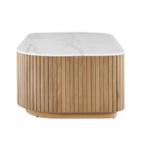 Reeded Base Marble Coffee Table by Uttermost Arik, alternate view 5