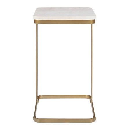 White Marble End Table by Uttermost Tylan, alternate view 4