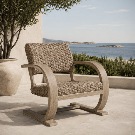 Modern European furniture - Curved Mahogany Outdoor Lounge Chair - www.oroa.com