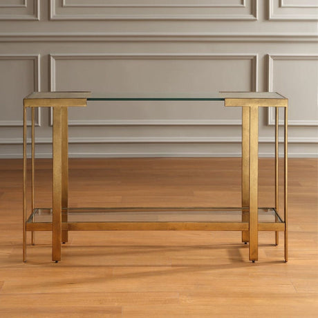 Gold Framed Glass Console Table by Uttermost Kendrick, alternate view 9