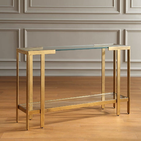 Gold Framed Glass Console Table by Uttermost Kendrick, alternate view 8
