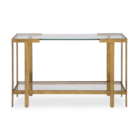 Gold Framed Glass Console Table by Uttermost Kendrick
