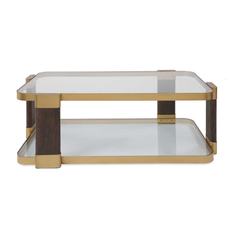Modern European furniture - Gold Framed Rectangular Coffee Table - www.oroa.com