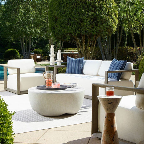 Modern European furniture - White Cushioned Outdoor Lounge Chair - www.oroa.com