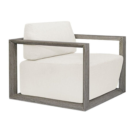 Modern European furniture - White Cushioned Outdoor Lounge Chair - www.oroa.com