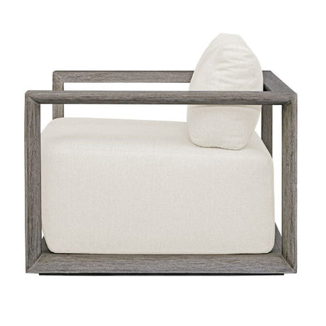 Modern European furniture - White Cushioned Outdoor Lounge Chair - www.oroa.com
