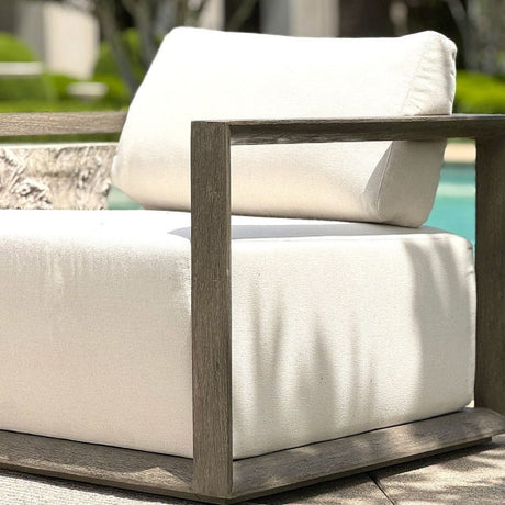 Modern European furniture - White Cushioned Outdoor Lounge Chair - www.oroa.com