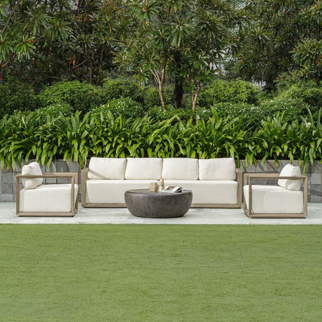 Modern European furniture - White Cushioned Outdoor Lounge Chair - www.oroa.com