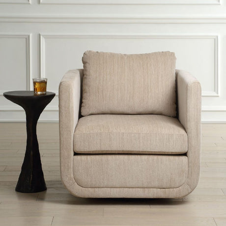 Modern European furniture - Chenille Rounded Swivel Chair - www.oroa.com