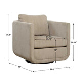 Modern European furniture - Chenille Rounded Swivel Chair - www.oroa.com
