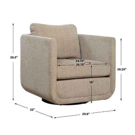 Modern European furniture - Chenille Rounded Swivel Chair - www.oroa.com