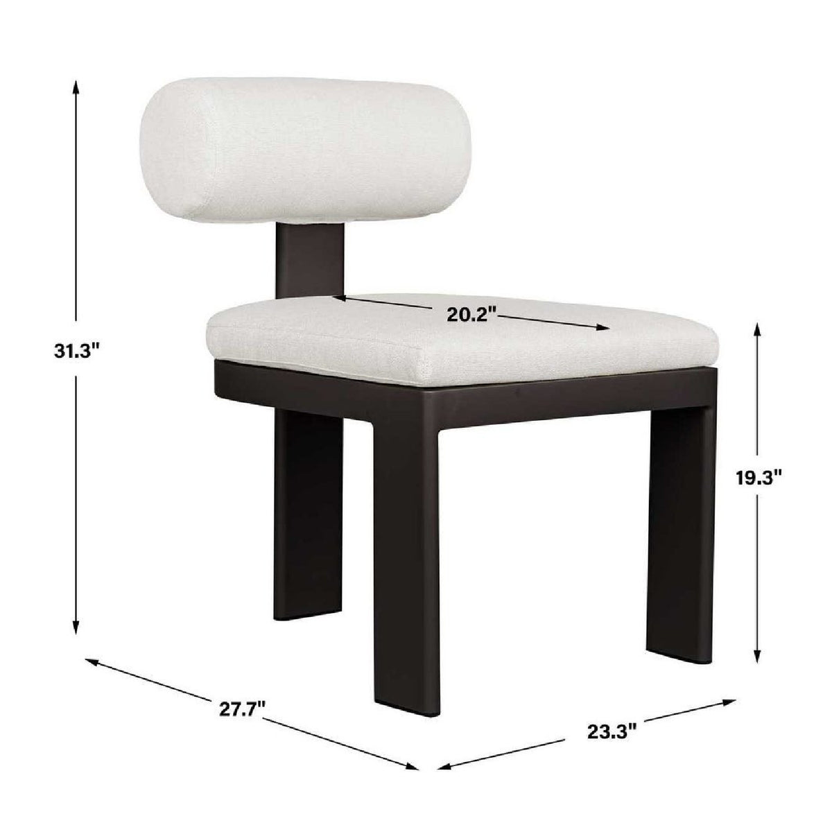 Aluminum Framed Outdoor Dining Chair | Uttermost Bolster Back [- www.oroa.com