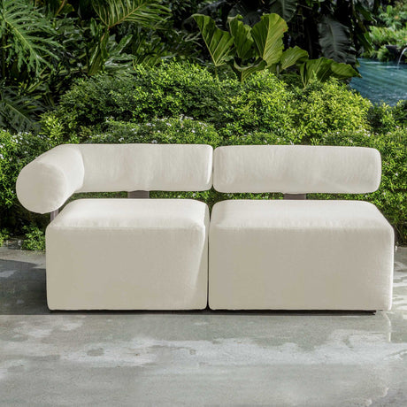 White Fabric Outdoor Sofa by Uttermost Bolster, alternate view 11