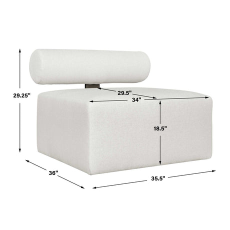 White Fabric Outdoor Sofa by Uttermost Bolster, alternate view 18