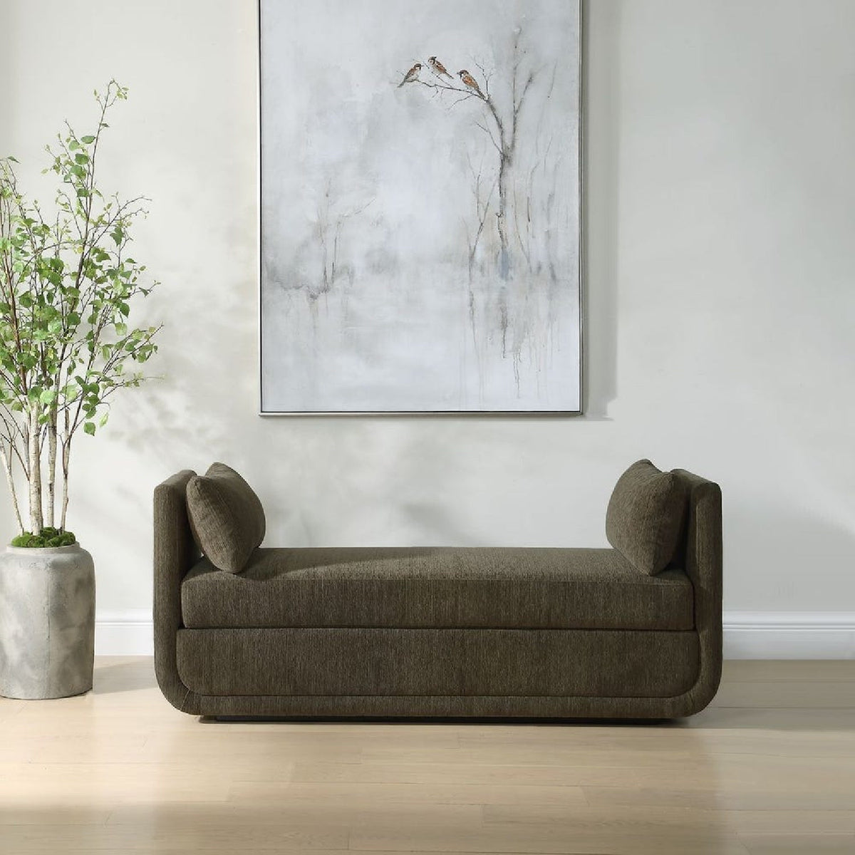 Textured Chenille Oversized Bench by Uttermost Abound, alternate view 6