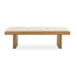 Wood Framed White Boucle Bench by Uttermost Haden