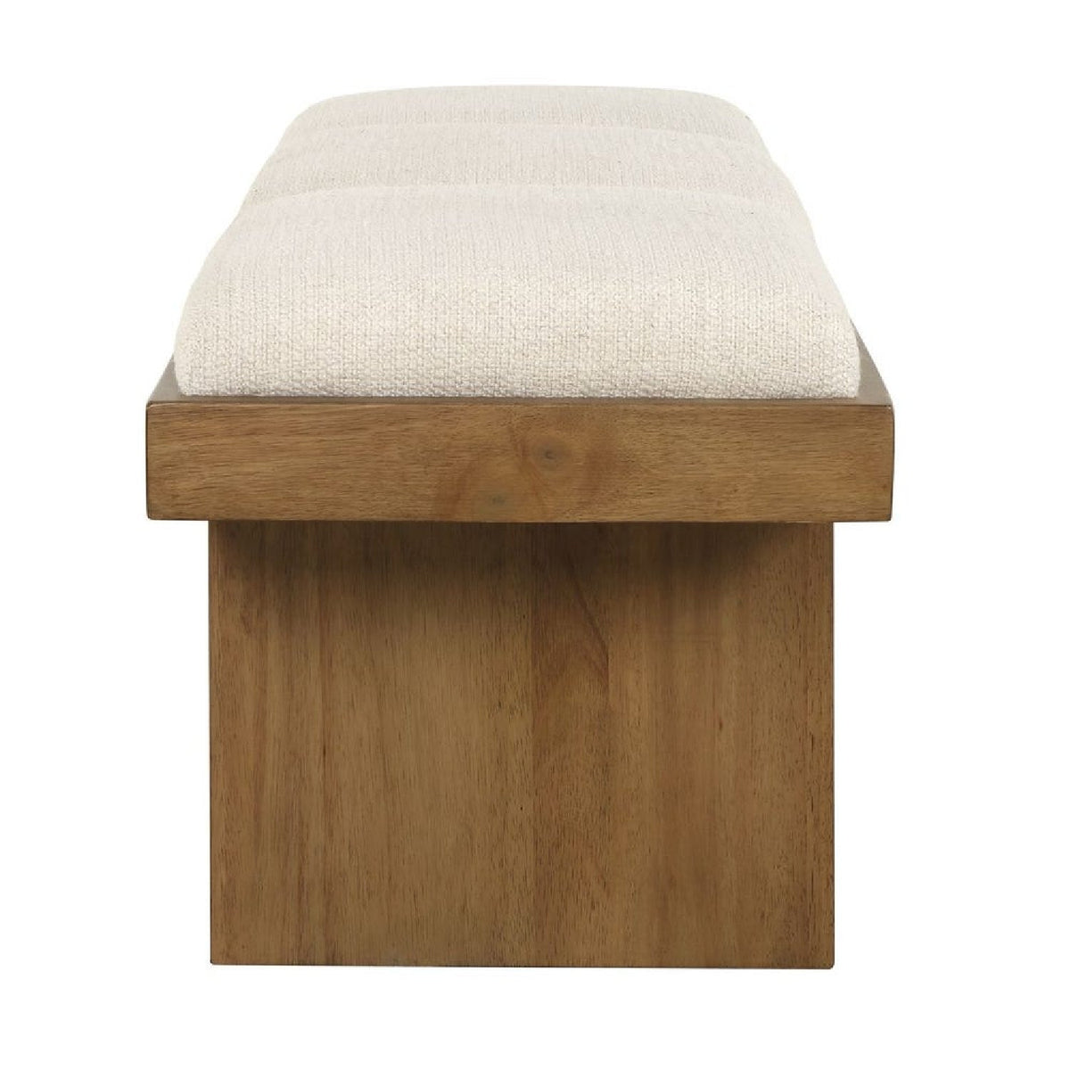 Wood Framed White Boucle Bench by Uttermost Haden, alternate view 4