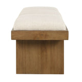 Wood Framed White Boucle Bench by Uttermost Haden, alternate view 4