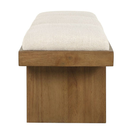 Wood Framed White Boucle Bench by Uttermost Haden, alternate view 4