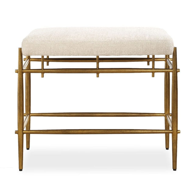 White Chenille Bench S by Uttermost Karleen