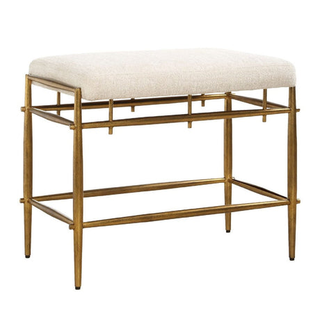 White Chenille Bench S by Uttermost Karleen, alternate view 3