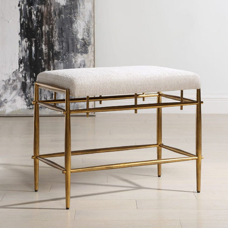 White Chenille Bench S by Uttermost Karleen, alternate view 9