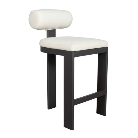 White Padded Outdoor Bar Stool by Uttermost Bolster, alternate view 3