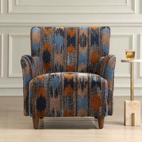 Ikat Print Chenille Lounge Chair by Uttermost Lainey, alternate view 9