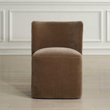 Brown Velvet Caster Dining Chair by Uttermost Outlook, alternate view 9