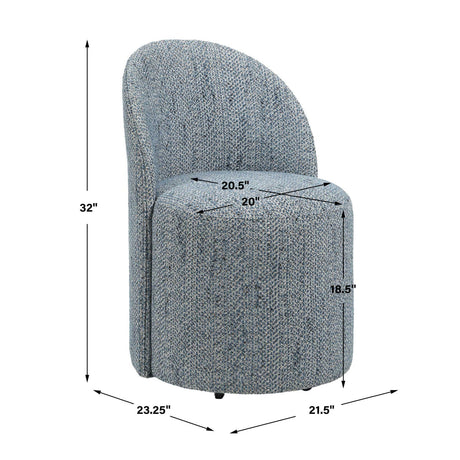 Modern European furniture - Chenille Caster Swivel Dining Chair - www.oroa.com