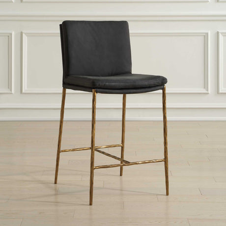 Gray Leather Counter Stool by Uttermost Ascend, alternate view 10