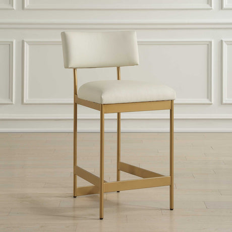 Modern European furniture - White Leather Counter Stool - www.oroa.com