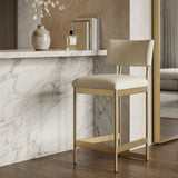 Modern European furniture - White Leather Counter Stool - www.oroa.com