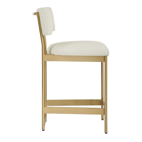Modern European furniture - White Leather Counter Stool - www.oroa.com