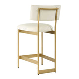 Modern European furniture - White Leather Counter Stool - www.oroa.com