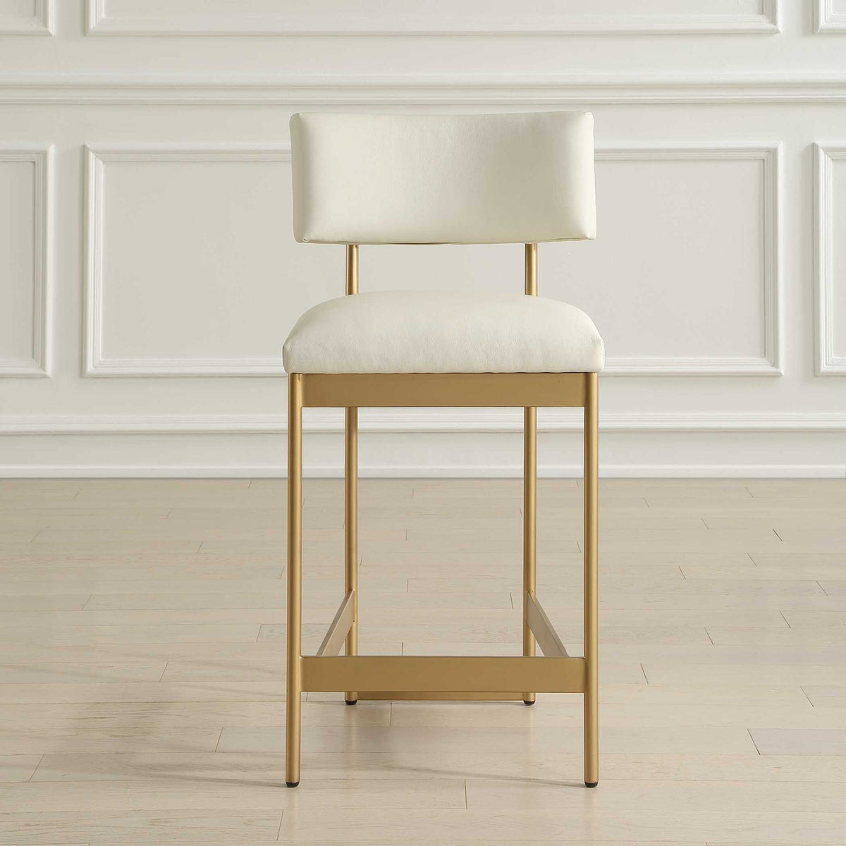 Modern European furniture - White Leather Counter Stool - www.oroa.com