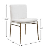 White Boucle Dining Chair by Uttermost Ascend, alternate view 9