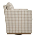 Beige Plaid Linen Swivel Chair by Uttermost Basie, alternate view 4