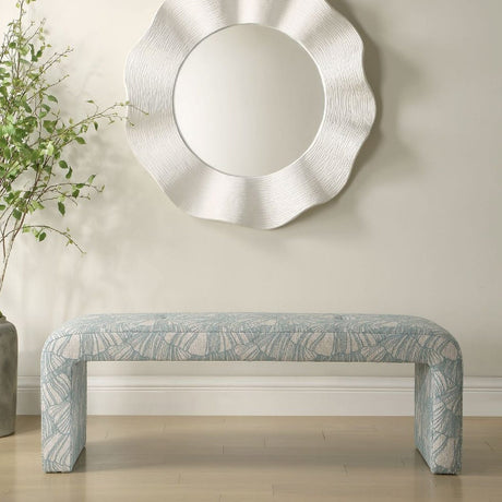 Blue Shell Printed Bench by Uttermost Amie, alternate view 7